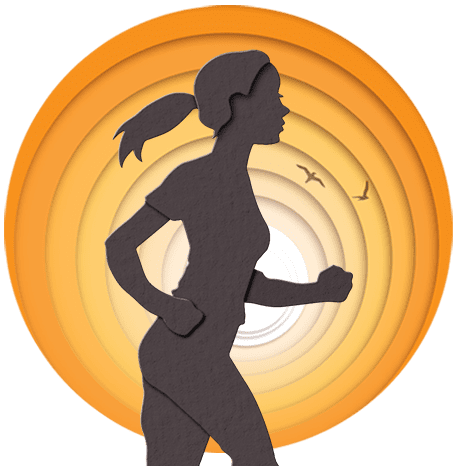 Woman running silhouette